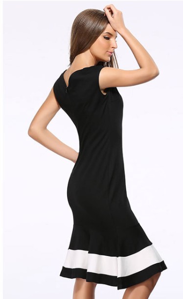 F2491 ladies corset dress sexy spell color Slim sleeveless dress fishtailnd